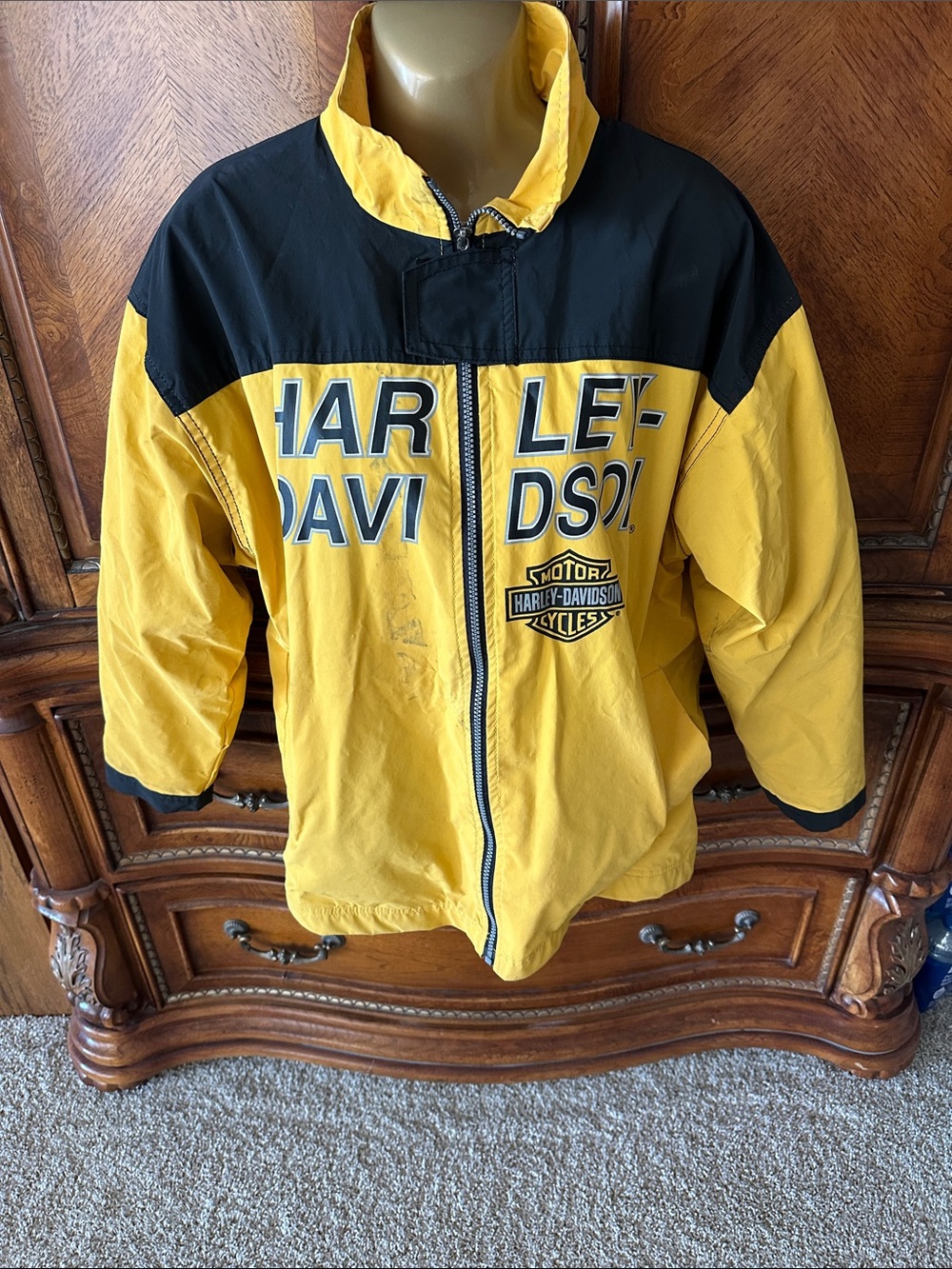 Harley-Davidson Yellow & Black Logo Kids Jacket Windbreaker